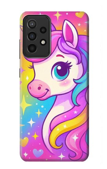 S4057 可愛いユニコーンの漫画 Cute Unicorn Cartoon Samsung Galaxy A52s 5G バックケース、フリップケース・カバー