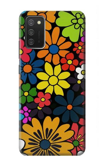 S4043 カラフルな花の漫画 Colorful Flowers Cartoon Samsung Galaxy A03S バックケース、フリップケース・カバー