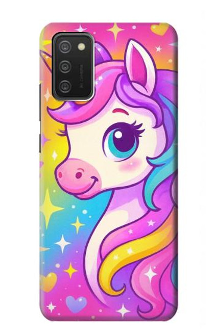S4057 可愛いユニコーンの漫画 Cute Unicorn Cartoon Samsung Galaxy A03S バックケース、フリップケース・カバー