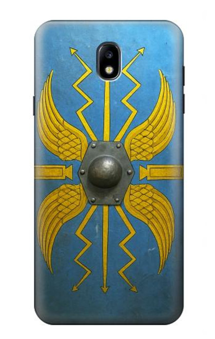 S4052 青いローマの盾 Blue Roman Shield Samsung Galaxy J7 (2018), J7 Aero, J7 Top, J7 Aura, J7 Crown, J7 Refine, J7 Eon, J7 V 2nd Gen, J7 Star バックケース、フリップケース・カバー