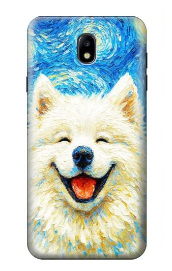 S4064 笑顔の犬 ゴッホの星月夜 Smile Dog Van Gogh Starry Night Samsung Galaxy J7 (2018), J7 Aero, J7 Top, J7 Aura, J7 Crown, J7 Refine, J7 Eon, J7 V 2nd Gen, J7 Star バックケース、フリップケース・カバー