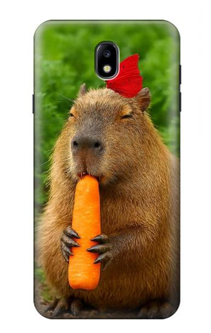 S4068 カピバラ蝶 Capybara Butterfly Samsung Galaxy J7 (2018), J7 Aero, J7 Top, J7 Aura, J7 Crown, J7 Refine, J7 Eon, J7 V 2nd Gen, J7 Star バックケース、フリップケース・カバー