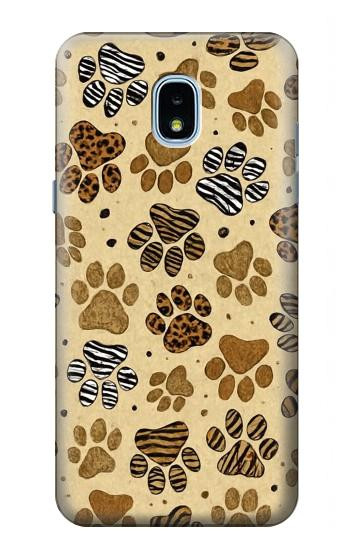 S4032 野生動物の足跡 Wild Animal Paw Foot Print Samsung Galaxy J3 (2018), J3 Star, J3 V 3rd Gen, J3 Orbit, J3 Achieve, Express Prime 3, Amp Prime 3 バックケース、フリップケース・カバー