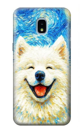S4064 笑顔の犬 ゴッホの星月夜 Smile Dog Van Gogh Starry Night Samsung Galaxy J3 (2018), J3 Star, J3 V 3rd Gen, J3 Orbit, J3 Achieve, Express Prime 3, Amp Prime 3 バックケース、フリップケース・カバー