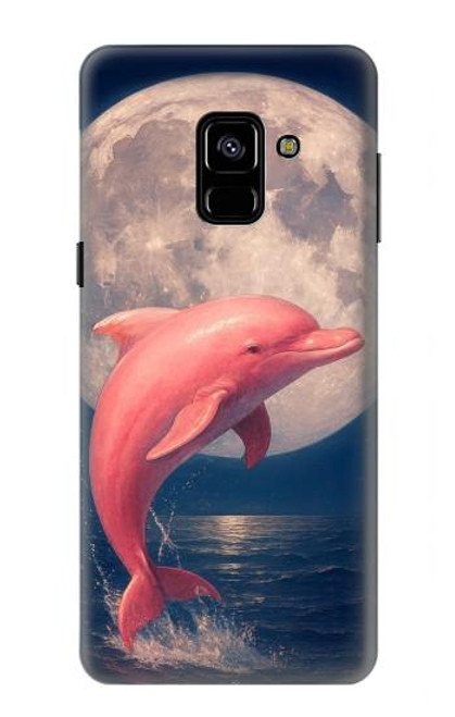 S4045 イルカの月夜 Dolphin Moon Night Samsung Galaxy A8 (2018) バックケース、フリップケース・カバー