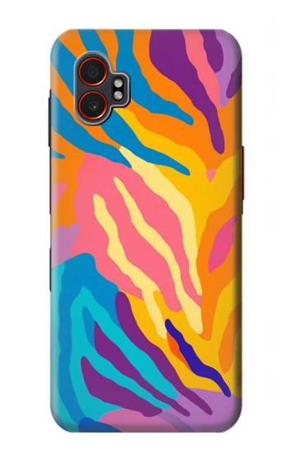 S4037 カラフルなシマウマ柄 Colorful Zebra Pattern Samsung Galaxy XCover7 Pro バックケース、フリップケース・カバー