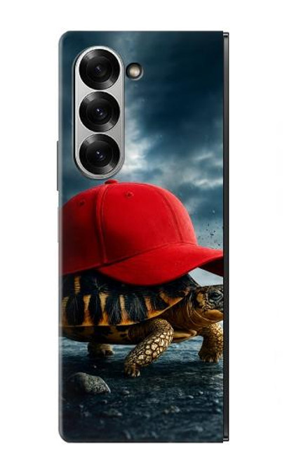 S4056 マダガスカルのカメの赤い帽子 Madagascar Turtle Red Cap Samsung Galaxy Z Fold 6 バックケース、フリップケース・カバー