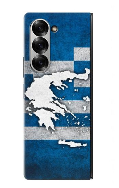 S4074 ギリシャの国旗 The Flag of Greece Samsung Galaxy Z Fold 6 バックケース、フリップケース・カバー