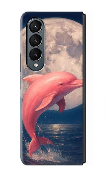 S4045 イルカの月夜 Dolphin Moon Night Samsung Galaxy Z Fold 4 バックケース、フリップケース・カバー