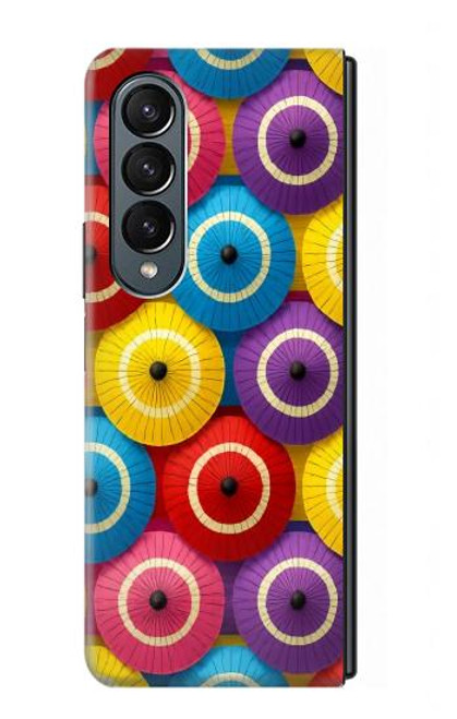 S4065 蛇の目傘柄 Snake Eye Umbrella Pattern Samsung Galaxy Z Fold 4 バックケース、フリップケース・カバー