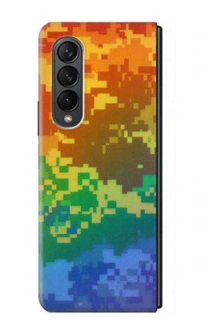 S4047 LGBTQカモフラージュ LGBTQ Camouflage Samsung Galaxy Z Fold 3 5G バックケース、フリップケース・カバー