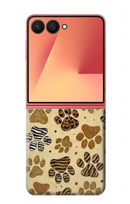 S4032 野生動物の足跡 Wild Animal Paw Foot Print Samsung Galaxy Z Flip 7 バックケース、フリップケース・カバー