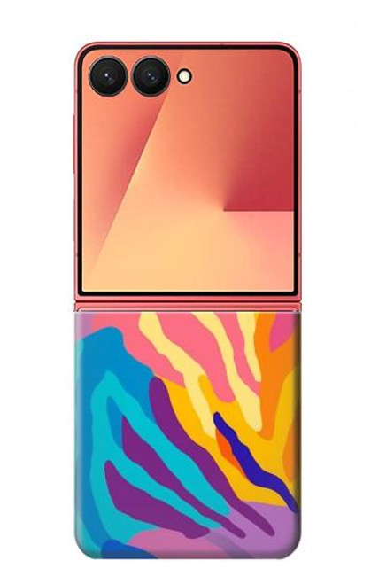S4037 カラフルなシマウマ柄 Colorful Zebra Pattern Samsung Galaxy Z Flip 7 バックケース、フリップケース・カバー