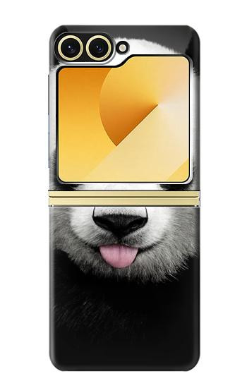 S4049 舌を出した可愛いパンダ Cute Panda Stick Out Tongue Samsung Galaxy Z Flip 6, Flip 7 FE バックケース、フリップケース・カバー
