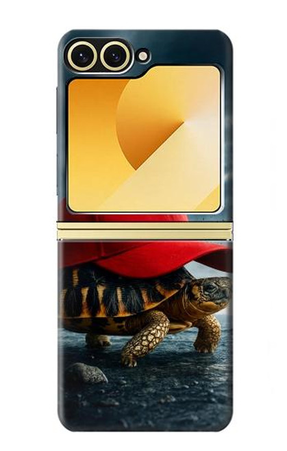 S4056 マダガスカルのカメの赤い帽子 Madagascar Turtle Red Cap Samsung Galaxy Z Flip 6, Flip 7 FE バックケース、フリップケース・カバー