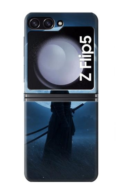 S4034 侍の月夜 Samurai Moon Night Samsung Galaxy Z Flip 5 バックケース、フリップケース・カバー