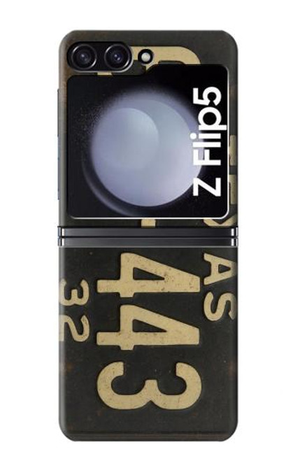 S4061 ヴィンテージテキサスの車のナンバープレート Vintage Texas Car License Plate Samsung Galaxy Z Flip 5 バックケース、フリップケース・カバー