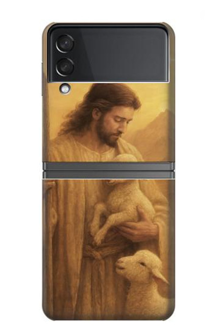 S4042 慈悲深いイエス Merciful Jesus Samsung Galaxy Z Flip 4 バックケース、フリップケース・カバー