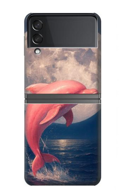 S4045 イルカの月夜 Dolphin Moon Night Samsung Galaxy Z Flip 4 バックケース、フリップケース・カバー