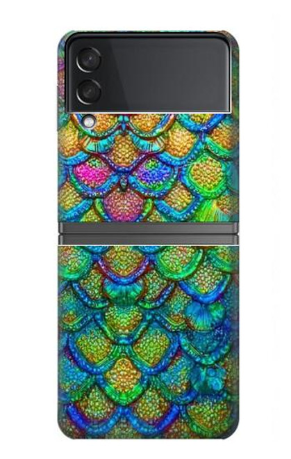 S4071 カラフルな人魚の鱗 Colorful Mermaid Scale Samsung Galaxy Z Flip 4 バックケース、フリップケース・カバー