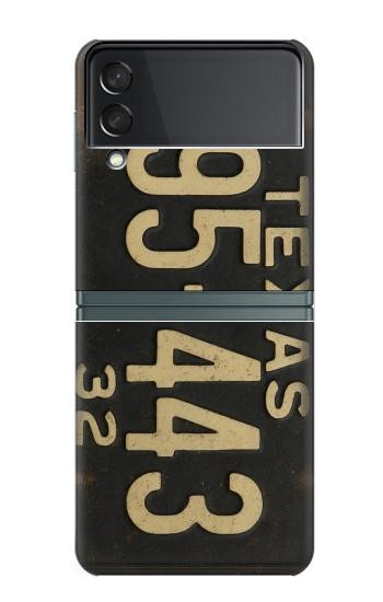 S4061 ヴィンテージテキサスの車のナンバープレート Vintage Texas Car License Plate Samsung Galaxy Z Flip 3 5G バックケース、フリップケース・カバー