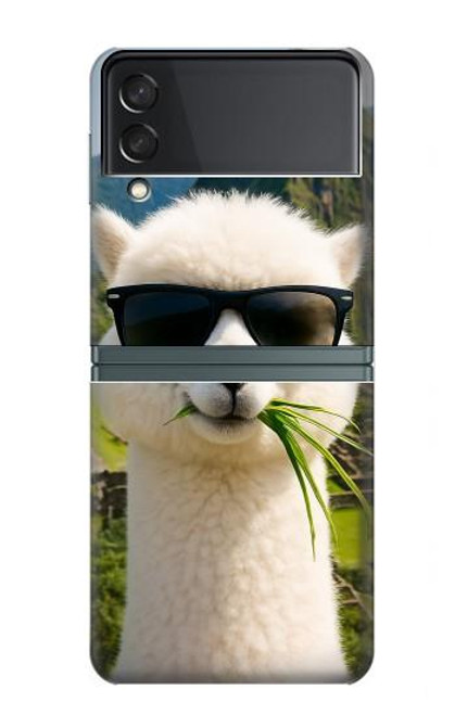 S4069 アルパカのサングラス Alpaca Sunglasses Samsung Galaxy Z Flip 3 5G バックケース、フリップケース・カバー