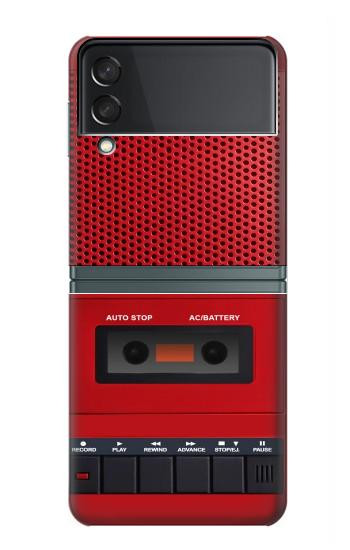 S4073 ヴィンテージの赤いカセットプレーヤーのグラフィック Vintage Red Cassette Player Graphic Samsung Galaxy Z Flip 3 5G バックケース、フリップケース・カバー