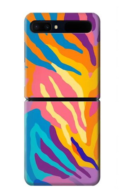 S4037 カラフルなシマウマ柄 Colorful Zebra Pattern Samsung Galaxy Z Flip 5G バックケース、フリップケース・カバー
