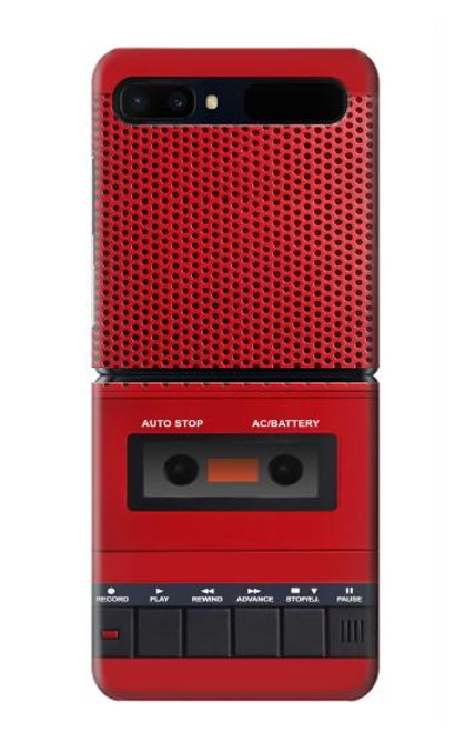 S4073 ヴィンテージの赤いカセットプレーヤーのグラフィック Vintage Red Cassette Player Graphic Samsung Galaxy Z Flip 5G バックケース、フリップケース・カバー