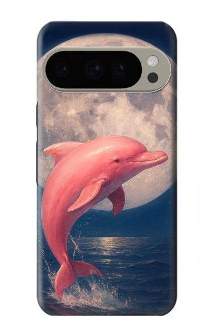 S4045 イルカの月夜 Dolphin Moon Night Google Pixel 9 Pro バックケース、フリップケース・カバー