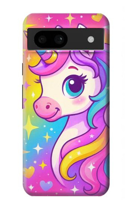 S4057 可愛いユニコーンの漫画 Cute Unicorn Cartoon Google Pixel 8a バックケース、フリップケース・カバー