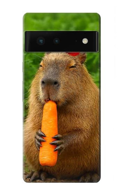 S4068 カピバラ蝶 Capybara Butterfly Google Pixel 6 バックケース、フリップケース・カバー