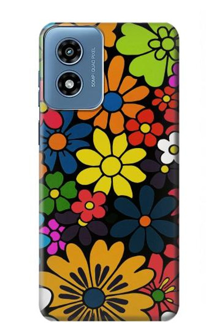 S4043 カラフルな花の漫画 Colorful Flowers Cartoon Motorola Moto G Play 4G (2024) バックケース、フリップケース・カバー