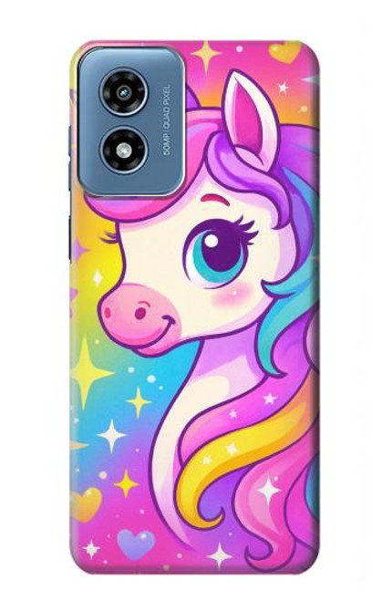 S4057 可愛いユニコーンの漫画 Cute Unicorn Cartoon Motorola Moto G Play 4G (2024) バックケース、フリップケース・カバー