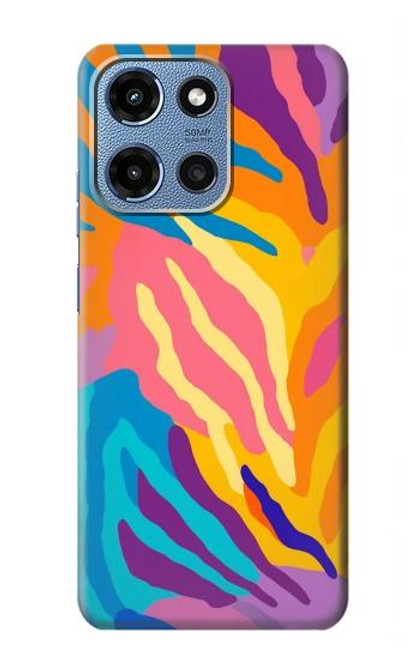 S4037 カラフルなシマウマ柄 Colorful Zebra Pattern Motorola Moto G 5G (2025) バックケース、フリップケース・カバー