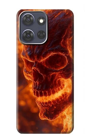 S4062 火の頭蓋骨 Fire Skull Motorola Moto G Power (2025,2026) バックケース、フリップケース・カバー