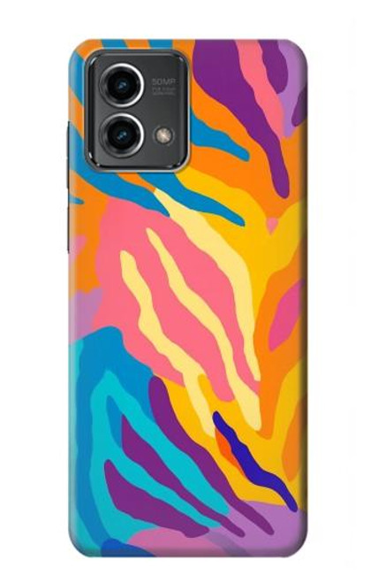 S4037 カラフルなシマウマ柄 Colorful Zebra Pattern Motorola Moto G Stylus 5G (2023) バックケース、フリップケース・カバー