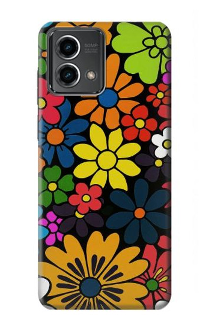 S4043 カラフルな花の漫画 Colorful Flowers Cartoon Motorola Moto G Stylus 5G (2023) バックケース、フリップケース・カバー