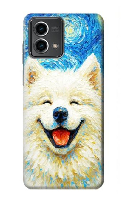 S4064 笑顔の犬 ゴッホの星月夜 Smile Dog Van Gogh Starry Night Motorola Moto G Stylus 5G (2023) バックケース、フリップケース・カバー