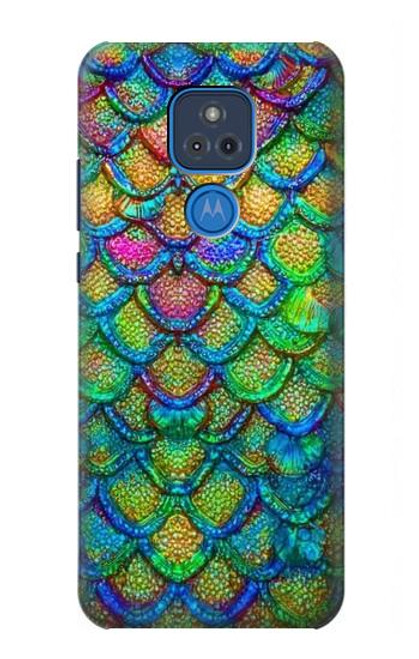 S4071 カラフルな人魚の鱗 Colorful Mermaid Scale Motorola Moto G Play (2021) バックケース、フリップケース・カバー