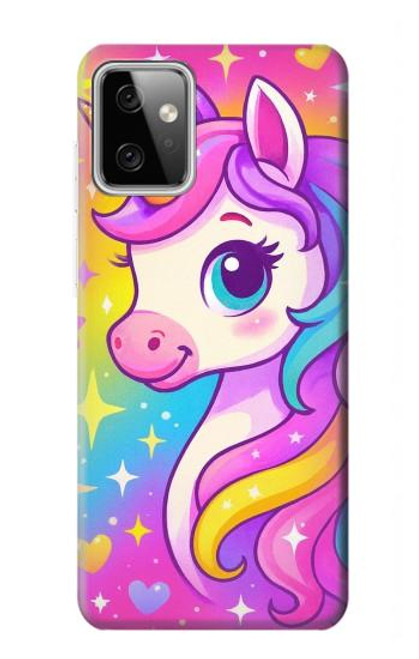 S4057 可愛いユニコーンの漫画 Cute Unicorn Cartoon Motorola Moto G Power (2023) 5G バックケース、フリップケース・カバー