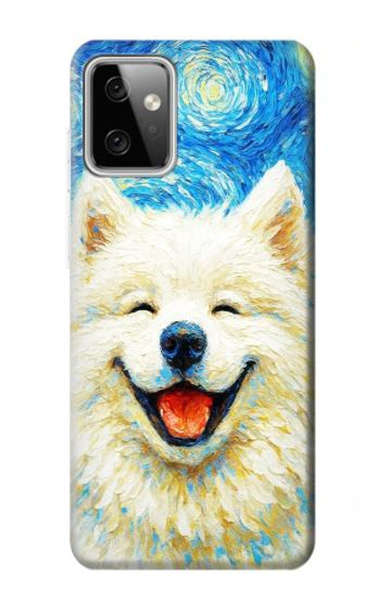 S4064 笑顔の犬 ゴッホの星月夜 Smile Dog Van Gogh Starry Night Motorola Moto G Power (2023) 5G バックケース、フリップケース・カバー