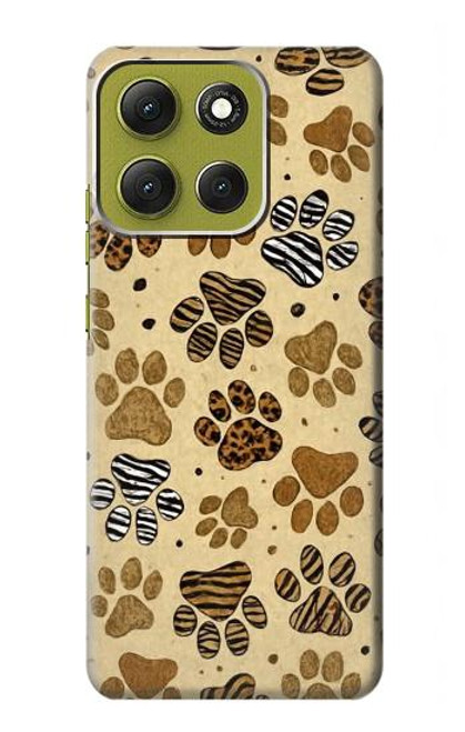 S4032 野生動物の足跡 Wild Animal Paw Foot Print Motorola Moto G86 バックケース、フリップケース・カバー