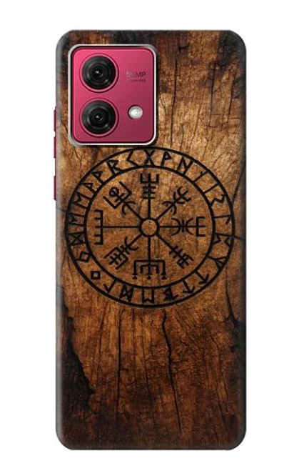 S4036 バイキングのヴェグヴィシルの木 Viking Vegvisir Compass Wood Motorola Moto G84 バックケース、フリップケース・カバー