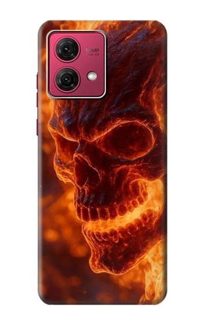 S4062 火の頭蓋骨 Fire Skull Motorola Moto G84 バックケース、フリップケース・カバー
