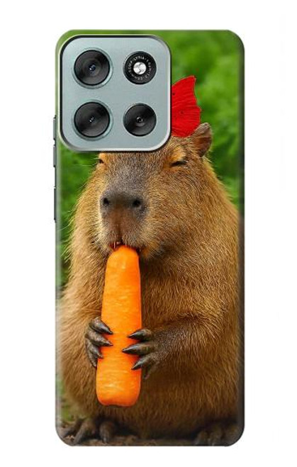 S4068 カピバラ蝶 Capybara Butterfly Motorola Moto G56 バックケース、フリップケース・カバー