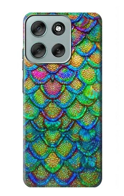 S4071 カラフルな人魚の鱗 Colorful Mermaid Scale Motorola Moto G56 バックケース、フリップケース・カバー