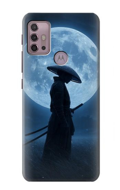 S4034 侍の月夜 Samurai Moon Night Motorola Moto G30, G20, G10 バックケース、フリップケース・カバー