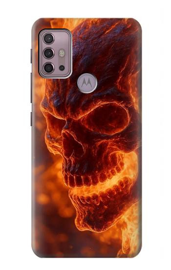 S4062 火の頭蓋骨 Fire Skull Motorola Moto G30, G20, G10 バックケース、フリップケース・カバー