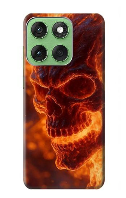 S4062 火の頭蓋骨 Fire Skull Motorola Edge 60 バックケース、フリップケース・カバー